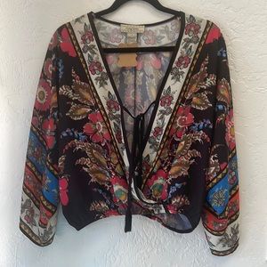 Sheer paisley print blouse